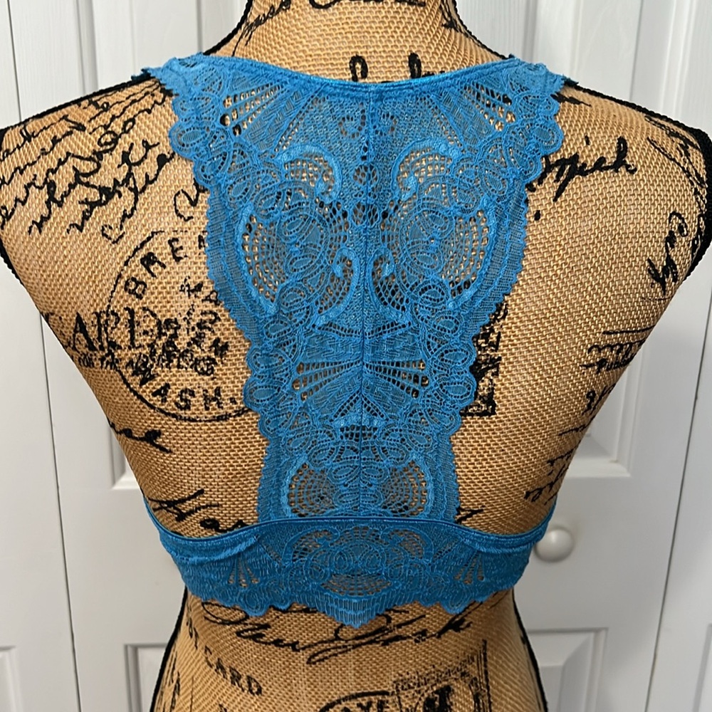 Fleur’t Blue Lace Racerback Bralette - Picture 5 of 6